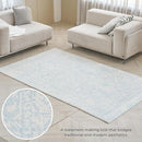 Baby Care Soft Rug (Prestige, Ikat - Inca Blue) 98'' x 59'' Original One-Piece Reversible Rollable Waterproof Play Mat for Infants, Babies, Toddler, and Kids by TinyTreasures Baby Boutique