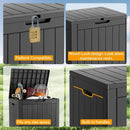 KAMABOKO 32 Gallon Outdoor Storage Box 2 Pack All-Weather Deck Box for Patio Furniture, Package Deliveries, Garden Tools, Pool Supplies & Cushions, Black by GreenHaven Gardens