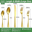 40 Pcs Gold Silverware Set for 8 with Hammered Design, Food Grade Stainless Steel Flatware Set, Eating Utensils Sets Include Fork/Knife/Spoon, Cutlery Set, Dishwasher Safe by CozyNest Decor