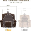 Oversized Power Recliner Chair 350lb with Hidable Cup Holders, Extra Wide Large Big Electric Recliner Chair with Lumbar Support Pillow Nursery Chair Living Room (Power, BROWN-6001) by CozyNest Decor
