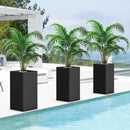 Modern Metal Planter Black – 28” Tall with Removable Insert Shelf | Heavy-Duty Outdoor & Indoor Planter Box for Patio, Porch, Garden (14x14x28in) by CozyNest Decor