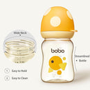 YOHKOH PPSU Baby Bottle Wide Neck, Newborn Anti-Colic Baby Bottle with Natural Response Nipple, Streamlined Body, Easy to Clean (5.4oz (Pack of 4), Yellow) by TinyTreasures Baby Boutique