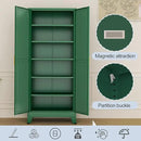 Green Metal Storage Cabinet,75" Steel Cabinets for Home Office, Kitchen Pantry Storage Cabinet with Doors and 5 Adjustable Shelves, Tool Cabinets, for Office, Home, Garage, School by CozyNest Decor