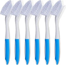 Hsei 6 Pcs Blue Kitchen Scrub Dish Brush Bulk with 11 Inch Handle Cleaning Dish Scrubber with Stiff Bristles Washing Scrub Brushes for Housekeeping for Pots and Pans, Kitchen Sink by CozyNest Decor