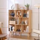 LEYAOYAO Wooden 8 Cube Book Shelf, Natural 3 Tier Bookshelf with Legs, Modern Open Storage Organizer,Boho Bookcase,Display Cabinet Shelf Free Standing Bookshelves for Bedroom,Living Room,Office by CozyNest Decor