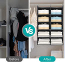4 Tier Shelf Hanging Closet Organizer, Dual-Row 8 Pocket Cloth Hanging Shelf with 3 Sturdy Hooks for Storage, Foldable (Grey) by CozyNest Decor
