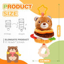 Jollybaby Baby Musical Pull String Hanging Toys for Stroller Car Seat Crib Play Gym, Plush Stuffed Hamburg Bear Toy for Carseat with Music Teether Crinkle, Sensory Toy for 0-6-12-18 Months Baby Gifts by TinyTreasures Baby Boutique