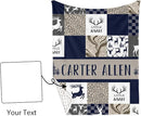 Personalized Baby Crib Bedding Set, 5-Piece Navy Deer Design Baby Crib Sets with Custom Name, Toddler Double Layer Blanket Fitted Sheets Changing Pad Cover Rug Wall Art Set, Charming Nursery Decor by TinyTreasures Baby Boutique