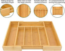 VaeFae Bamboo Drawer Organizer, Expandable Silverware Drawer Organizer, Cutlery Tray with Dividers for Kitchen Utensils, Medium by CozyNest Decor