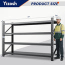 Yizosh 75" W Metal Garage Storage Shelves,8000LBS Heavy Duty 4-Shelf Adjustable Steel Organization Shelving,Utility Rack Shelf,75" W x 24" D x 70" H for Basement,Warehouse,Industrial by GreenHaven Gardens