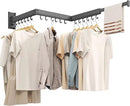 Wall Mounted Clothes Drying Rack,Laundry Drying Rack Wall Mount,Clothes Hanger,Drying Rack Clothing,Retractable Laundry Rack for Hanging Clothes,Collapsible,Foldable,Grey-Hooks by CozyNest Decor