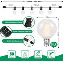 50Ft LED Outdoor Patio String Lights - Waterproof Globe Lights with 52 Shatterproof Frosted Bulbs, Connectable for Wedding, Party, Christmas & Garden Decor, Black Wire by TinyTreasures Baby Boutique