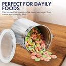 ENLOY 165oz Stainless Steel Airtight Canister for Kitchen, Large Flour Coffee Bean Tea Cereal Sugar Cookie Metal Food Storage Canisters with Clear Lid and Sturdy Locking Clamp by CozyNest Decor