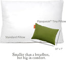 Pipsqueak Microfiber Pillow - Small, Mini, Tiny - 11 x 7 in - Perfect for Travel, Cars, Airplanes, Camping, Dogs, Toddlers, Kids, Lumbar, Knees and Neck - Ages 2 Yrs and Up by TinyTreasures Baby Boutique