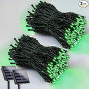 EEW 2 Pack 200 LED Solar Christmas Lights Outdoor Waterproof, Solar String Lights for Outside, Green Wire Solar Tree Light with 8 Lighting Modes for Xmas Wedding Party Garden Yard Decorations (Green) by GreenHaven Gardens