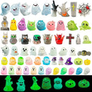 72 Pcs Halloween Mini Resin Animals Figures Kit - Luminous Tiny Resin Figurines Accessories, Glow in The Dark Miniature Ghost Figurines for Halloween Party, Micro Landscape, Tabletop Decor by CozyNest Decor