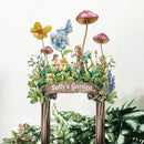 Personalized Cute Fairy Metal Sign with Stake,Custom Gardener Family Name Signs Outdoor Decor,Customized Butterfly Gardening Gifts for Mother,Flowers Plaques Decorate for Garden Patio Lawn Porch Yard by CozyNest Decor