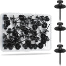 KURUI 60Pcs Double Headed Nails for Hanging Pictures, Renter Friendly Decor Pictures Hanging Kit, Wall Hangers for Bathroom Living Room Office, Push Pins for Tapestry Frame Art, Wall Mount-Black by CozyNest Decor