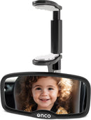 Onco Forward Facing Baby Car Mirror - Clip On Car Mirror for Baby, 100% Shatterproof & Shakeproof, Newborn Essentials by TinyTreasures Baby Boutique