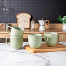 AmorArc 12oz Coffee Mugs, Ceramic Coffee Mugs set of 6 for Man, Woman, Dad, Mom, Modern Coffee Mugs with handle for Latte/Cappuccino/Milk/Cocoa. Dishwasher&Microwave Safe, Olive Green by CozyNest Decor