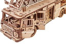 Wood Trick Rescue Firetruck Movable - Rotating Extendable Ladder - 3D Wooden Puzzles for Adults and Kids to Build - Rides up to 20 ft - Wooden Models Engineering DIY Project Mechanical Model Kit by TinyTreasures Baby Boutique