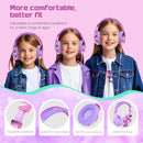 QearFun Kids Headphones Wired with Mic, 85/94dB Safe Volume Limit, Foldable Over Ear, Tangle-Free Cord & Sharing Port, Wired On-Ear Headset for School, Chromebook, Tablet, Travel - Boys & Girls by TinyTreasures Baby Boutique