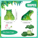 100 Pcs Mini Resin Frogs, Cute Green Frog Tiny Frogs Mini Frogs Figurines Miniature Frogs Animals Figurines Ornament for DIY Crafts Landscape Aquarium Dollhouse Fairy Garden Decor Potted by GreenHaven Gardens