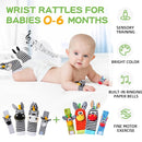 Baby Toys 0-6 Months,High Contrast Baby Toys for Newborn, 8 Pcs, Animal Wrist & Foot Rattles Socks Set, Sensory Rattle Toys for 0-12 Months, Babies Boy Girl Gifts by TinyTreasures Baby Boutique