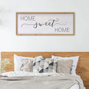 Home Sweet Home Sign Wall Decor 40"x15" Above Bed Living Room Large Wooden Framed Family Plaques Art (Wood) by CozyNest Decor