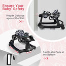 BABY JOY 4-in-1 Baby Walker, Foldable Activity Walker with Adjustable Height & Speed, Music, Lights, Anti-Rollover, Toddler Push Walker, Baby Walker with Wheels for Boys Girls 6-18 Months (Black) by TinyTreasures Baby Boutique