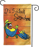 It's 5 O'Clock Somewhere Garden Flag 12x18 Inch Outdoor Decoration Banner Spring Summer Tropical Beach House Flags Yard Farmhouse Garden Deco Indoor Sign, Colour 1 by GreenHaven Gardens