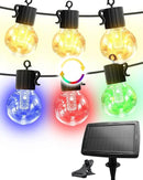 50FT Solar String Lights for Outside – Multicolor & Warm White G40 LED Bulbs, 8 Modes, Shatterproof Waterproof Solar Powered Outdoor String Lights with USB Charging, Patio Lights for Gazebo, Camping by GreenHaven Gardens
