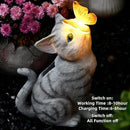 Cat Garden Figurines Outdoor Decor Solar Statue with LED Lights for Patio Lawn Yard Art Decoration Housewarming Garden Gift by GreenHaven Gardens