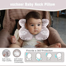 vocheer Baby Travel Pillow(Upgraded), Head and Neck Support Pillow for Pushchair, Car Seat,Stroller, Bouncer, Cotton(Grey Cloud by TinyTreasures Baby Boutique