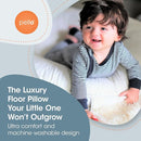 Pello Multi-use Luxe Baby, Floor Cushion/Play Mat/Lounger (Serenity/Gray) by TinyTreasures Baby Boutique