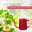 Watering Can Indoor Plants, 35oz Small Stainless Steel Metal Watering Can Modern Decorative Watering Pot with Long Spout for Indoor House Plant Bonsai Garden Flowers (Red) by GreenHaven Gardens