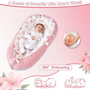 Baby Lounger - Infant Lounger for Newborn 0-24 Months, Breathable & Soft Baby Lounger Cover, Portable Infant Lounger for Home and Travel, Babies Essentials Gifts - Pink by TinyTreasures Baby Boutique