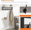 Homode Wall Hooks With Shelf, 24 Inch Coat Rack Wall Mount for Entryway, Clothes, Backpack, Key, Purse - Floating Shelf Hanging in Bathroom, Bedroom, Hallway, Rustic Grey by CozyNest Decor