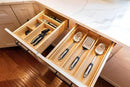 Umilife Bamboo Kitchen Utensils Organizer, 13 Inch Drawer Dividers for Silverware, Extra Deep Holder, with Non-Slip Feet, Wood Caddy for Flatware Cutlery by CozyNest Decor