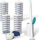 Disposable Toilet Brush: Toilet Bowl Brush and Holder Set with 40 Wand Refills, Upgraded Handle, 2X Cleaners, Toilet Cleaning System with Storage Caddy for Sink, Bathtub, Floor, Drain (Green) by CozyNest Decor