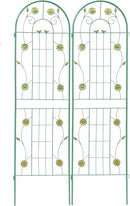 2 Pack Metal Garden Trellis 71" H Garden Fence Rustproof Trellis for Climbing Plants Support Roses Flower Outdoor Lawn, Green by GreenHaven Gardens
