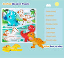 Wooden Toddler Puzzles Age 2-3,Montessori Toys for 2 3 Years Old Boys Girls, Jungle Puzzles for Toddlers 2-4, Toddler Toys Educational Learning Gifts for 2-3 by TinyTreasures Baby Boutique
