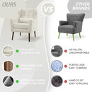 Modern Accent Chair, Upholstered Armchair with Pillow, Fabric Single Sofa Chair with Lounge Seat and Wood Legs Accent Chair for Living Room Bedroom Small Spaces (Beige, Set of 2) by CozyNest Decor