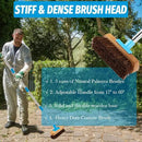 Heavy Duty Deck Brush with Long Handle - 60" Floor Scrub Brush with Stiff Natural Palmyra Bristles, Outdoor Scrubber Brushes for Cleaning Rough Surface, Concrete Floor, Patio, Garden, Sidewalk by CozyNest Decor