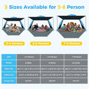 Gorich Beach Tent with Canopy - Easy Setup 3-4/5-6/7-8 Person Portable Sun Shelter, UPF 50+ UV Protection Sun Shade, Lightweight & Compact Beach Cabana for Family Travel by TinyTreasures Baby Boutique