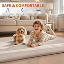 ACOMOPACK Baby Play Mat for Floor,1.3" Thick Memory Foam Area Rug for Living Room,Soft Velvet Crawling with Non-Slip Bottom for Kid,Toddler,79"×157" Tummy Time Nursery Rugs,Yoga（Beige） by CozyNest Decor