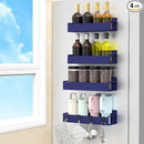 4 Pack Magnetic Spice Rack Organizer for Refrigerator and Oven, Dark Blue Fridge Organizers and Storage for Kitchen by CozyNest Decor