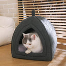 Amazon Basics Cat Cave Bed, 2-in-1 Foldable House for Indoor Cats, with Washable Cushion and Non-Slip Base, 15 x 15 Inches, Small by CozyNest Decor
