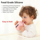 Seposeve 2 Pack Silicone Sippy Cups, Leak-Proof Baby Straw Cup for 6-12 Months, Spill Proof Toddler Cup with Straw 1-3 Years, with Capacity Marking, Non-slip Handle, Flow Control, 6 oz, Purple Pink by TinyTreasures Baby Boutique