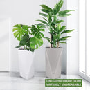 Dexceder 20 Inches Tall Self Watering Planter Diamond High Gloss Indoor Outdoor, Thickened Rhombus Large Floor Standing Flower Plant Pot with Water Level Indicator (White) by CozyNest Decor